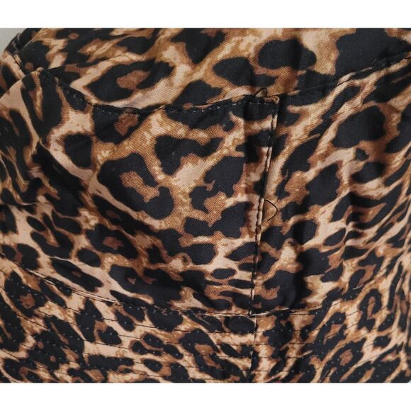 Women Leopard Striped Super Cool Round Wide Brim Hat Outdoor Beach Fishing Hike - Picture 3 of 4